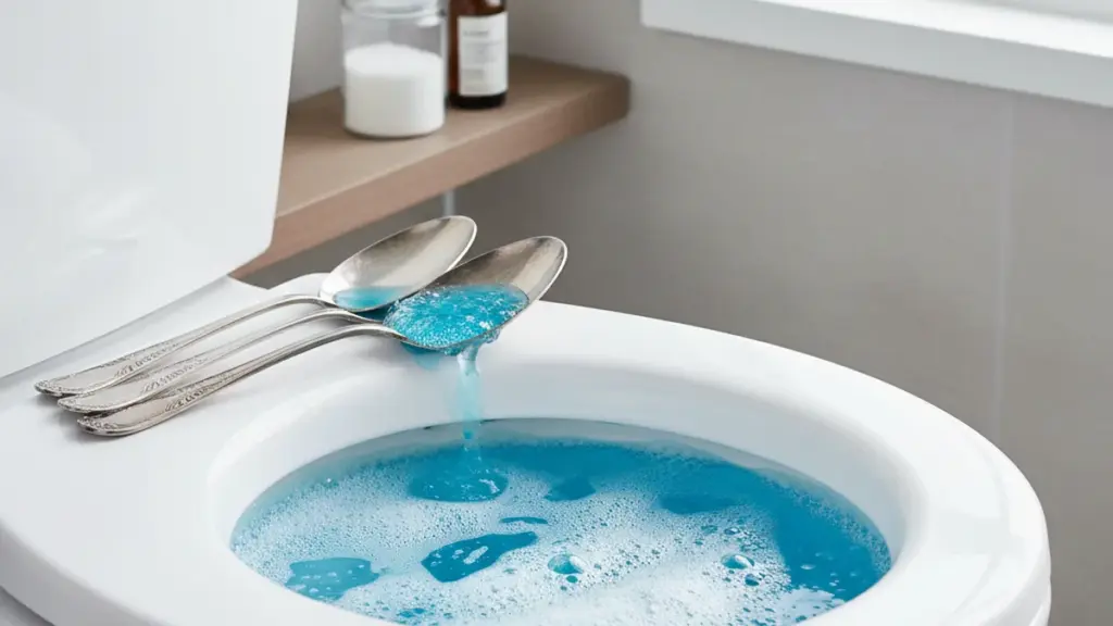 Tre skefulde i toilettet – efter 10 minutter er belægninger og gulpletter væk